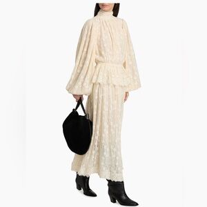 Ronny Kobo Collection Tea-Stain Ivory Lace Dress